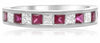 ESTATE 1.06CT DIAMOND & AAA RUBY 14K WHITE GOLD CLASSIC CHANNEL ANNIVERSARY RING