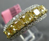 ESTATE 2.83CT WHITE & FANCY YELLOW DIAMOND 18K TWO TONE WEDDING ANNIVERSARY RING