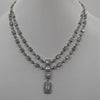 EXTRA LARGE 22.04CT DIAMOND 18KT WHITE GOLD MULTI SHAPE LARIAT TENNIS NECKLACE