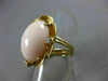 ANTIQUE LARGE .1CT OLD MINE DIAMOND AAA CORAL 14K YELLOW GOLD FLOWER RING 19562