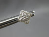 ESTATE .32CT DIAMOND 14KT WHITE GOLD 3D CLUSTER SQUARE FLOWER STUD EARRINGS