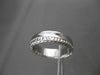 ANTIQUE WIDE 14K WHITE GOLD DIAMOND CUT FILIGREE WEDDING ANNIVERSARY RING #18933