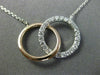 ESTATE .30CT DIAMOND 14KT WHITE & ROSE GOLD 3D CLASSIC CIRCLE LOVE KNOT NECKLACE