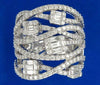 EXTRA LARGE 2.50CT DIAMOND 18KT WHITE GOLD 3D INVISIBLE MULTI ROW COCKTAIL RING