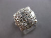 LARGE 1.88CT DIAMOND 18KT WHITE GOLD 3D ROUND & BAGUETTE FLOWER SQUARE FUN RING