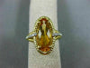 ESTATE WIDE 2.78CT DIAMOND & AAA CITRINE 14KT YELLOW GOLD FILIGREE OVAL FUN RING
