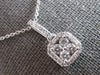 ESTATE .35CT DIAMOND 14KT WHITE GOLD CLUSTER INVISIBLE SQUARE FLOATING PENDANT