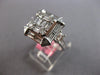 LARGE 3.24CT DIAMOND 18K WHITE GOLD ROUND & BAGUETTE CLUSTER OCTAGON SQUARE RING