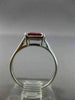 WIDE 1.29CT DIAMOND & AAA RUBY 18KT WHITE GOLD EMERALD CUT SOLITAIRE RING #27636