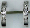 ESTATE 1.15CT DIAMOND 14KT WHITE GOLD ROUND CHANNEL HUGGIE HOOP HANGING EARRINGS