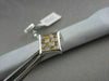 ESTATE 1.84CT FANCY YELLOW & WHITE DIAMOND 14KT WHITE GOLD SQUARE EARRINGS