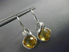 ESTATE 6.96CT DIAMOND & AAA CITRINE 14KT WHITE GOLD SQUARE LEAF HANGING EARRINGS