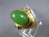 ESTATE 9.10CT DIAMOND & AAA CABOCHON JADE 18K 2 TONE GOLD OVAL & ROUND FUN RING