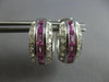WIDE 1.1CT DIAMOND & AAA SAPPHIRE 14K WHITE GOLD ROUND & BAGUETTE 3 ROW EARRINGS