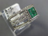 WIDE .89CT DIAMOND AAA EMERALD 14KT WHITE GOLD ROUND & PRINCESS ANNIVERSARY RING