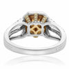 GIA 1.64CT WHITE & FANCY YELLOW DIAMOND 18KT 2 TONE GOLD 3D HALO ENGAGEMENT RING