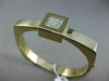 ESTATE WIDE .30CT DIAMOND 14KT YELLOW GOLD 3D SQUARE PAVE BANGLE BRACELET