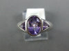 1.90CT AAA AMETHYST 14K WHITE GOLD OVAL & TRILLION 3 STONE BEZEL FRIENDSHIP RING