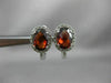 ESTATE 2.11CT DIAMOND & GARNET 14KT WHITE GOLD OVAL HALO FILIGREE HEART EARRINGS