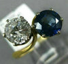 ANTIQUE 3.28CT DIAMOND & AAA SAPPHIRE 18K YELLOW GOLD LOVE KNOT ANNIVERSARY RING