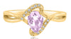 .78CT DIAMOND & AAA PINK AMETHYST 14KT ROSE GOLD 3D PEAR SHAPE & ROUND LOVE RING