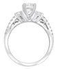 ESTATE 1.61CT DIAMOND 14KT WHITE GOLD 3D ROUND CLASSIC 3 STONE ENGAGEMENT RING