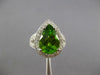 EXTRA LARGE 7.34CT DIAMOND & PERIDOT 18KT WHITE GOLD PEAR SHAPE ENGAGEMENT RING