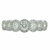 ESTATE .75CT DIAMOND 18K WHITE GOLD SEMI ETERNITY CIRCULAR HALO ANNIVERSARY RING