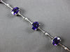 6.42CT DIAMOND & AAA AMETHYST 14K WHITE GOLD OVAL & ROUND BAMBOO TENNIS BRACELET