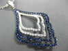 LARGE 2.03CT DIAMOND & AAA SAPPHIRE 18KT WHITE GOLD MULTI ROW TEAR DROP NECKLACE