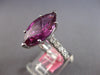ESTATE EXTRA LARGE 7.41CT DIAMOND & AAA RHODOLITE 18K WHITE GOLD ENGAGEMENT RING