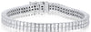 WIDE 12.3CT DIAMOND 18KT WHITE GOLD 3D CLASSIC PRINCESS 2 ROW INVISIBLE BRACELET