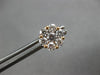 ESTATE LARGE 1.55CT DIAMOND 18KT ROSE GOLD ROUND FLOWER INVISIBLE STUD EARRINGS