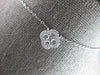 ESTATE .58CT DIAMOND 14KT WHITE GOLD 3D CLASSIC FLOWER LOVE NECKLACE