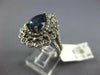 LARGE 3.08CT DIAMOND & AAA SAPPHIRE 14KT WHITE GOLD 3D PEAR SHAPE COCKTAIL RING