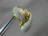 ANTIQUE LARGE 3.50CT DIAMOND 18KT YELLOW GOLD 3D PAVE TEAR DROP CLIP ON EARRINGS