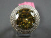 EXTRA LARGE GIA 12.59CT WHITE & GREEN DIAMOND 18KT WHITE GOLD 3D ENGAGEMENT RING