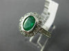 1.27CT DIAMOND & EMERALD 14K WHITE GOLD OVAL HALO BEZEL FILIGREE ENGAGEMENT RING
