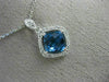 ESTATE 1.92CT DIAMOND & AAA BLUE TOPAZ 14K WHITE GOLD 3D FILIGREE ETOILE PENDANT