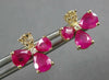 1.77CT DIAMOND & AAA RUBY 14KT YELLOW GOLD PEAR SHAPE FLOWER FUN STUD EARRINGS