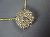 EXTRA LARGE 1.24CT DIAMOND 14KT YELLOW GOLD 3D SOLITAIRE CLUSTER FLOWER NECKLACE