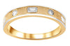 .40CT DIAMOND 14K 2 TONE GOLD 3D ROUND & BAGUETTE MATTE & SHINY ANNIVERSARY RING