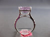LARGE 8.3CT DIAMOND & AAA KUNZITE 18KT WHITE GOLD 3D EMERALD CUT ENGAGEMENT RING