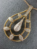 ESTATE LARGE 1.0CT DIAMOND 18KT ROSE GOLD 3D OPEN FILIGREE TEAR DROP FUN PENDANT