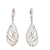 ESTATE LARGE 2.1CT DIAMOND 18KT WHITE GOLD MULTI LEAF TEAR DROP HANGING EARRINGS