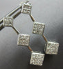 1.0CT DIAMOND 14KT WHITE GOLD CLASSIC PRINCESS INVISIBLE SQUARE HANGING EARRINGS
