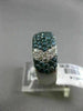 ESTATE 2.75CT WHITE & BLUE DIAMOND 14KT WHITE GOLD 3D MULTI ROW ANNIVERSARY RING