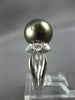 ESTATE LARGE .50CT DIAMOND & AAA TAHITIAN PEARL PLATINUM ENGAGEMENT RING #27138