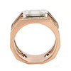 LARGE .92CT DIAMOND 18K ROSE GOLD PRINCESS & BAGUETTE SQUARE INVISIBLE MENS RING