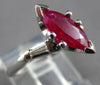 1.10CT DIAMOND & AAA RUBY 14K WHITE GOLD MARQUISE & ROUND ENGAGEMENT RING #27857